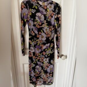 AFRM Purple and Pink Long Sleeve Bodycon Dress